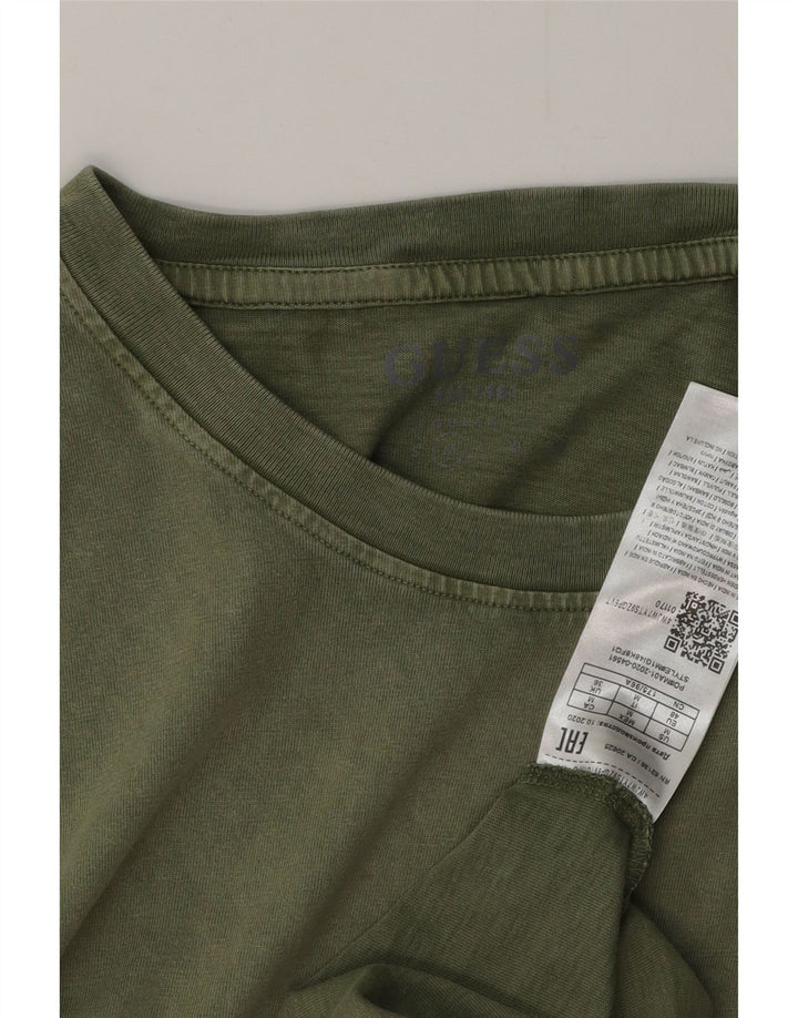 GUESS Mens T-Shirt Top UK 36 Small Green Cotton