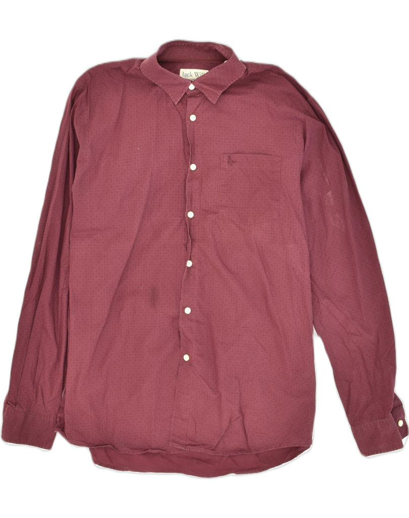 JACK WILLS Mens Shirt XL Maroon Cotton | Vintage Jack Wills | Thrift | Second-Hand Jack Wills | Used Clothing | Messina Hembry 