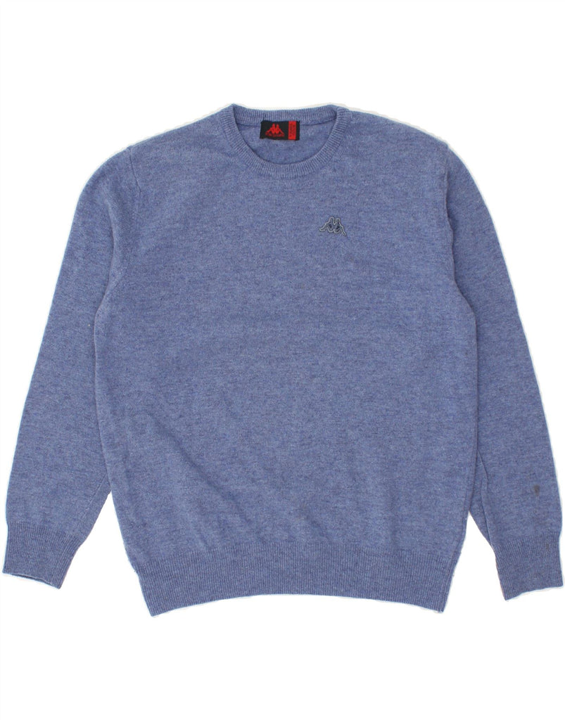 KAPPA Boys Crew Neck Jumper Sweater 11-12 Years XL Blue Lambswool | Vintage Kappa | Thrift | Second-Hand Kappa | Used Clothing | Messina Hembry 