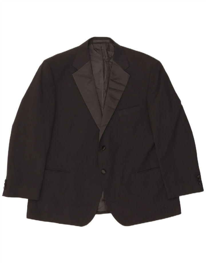 Marks & Spencer Mens 2 Button Blazer Jacket UK 46 XL Black Colourblock