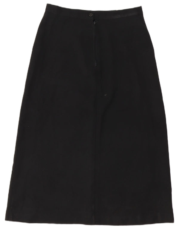 Benetton Womens Midi Skirt IT 44 Medium W28  Black Polyester