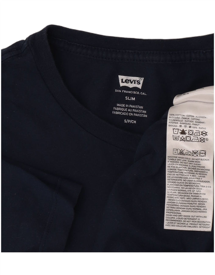 Levi's Mens Slim Fit T-Shirt Top Small Navy Blue Cotton
