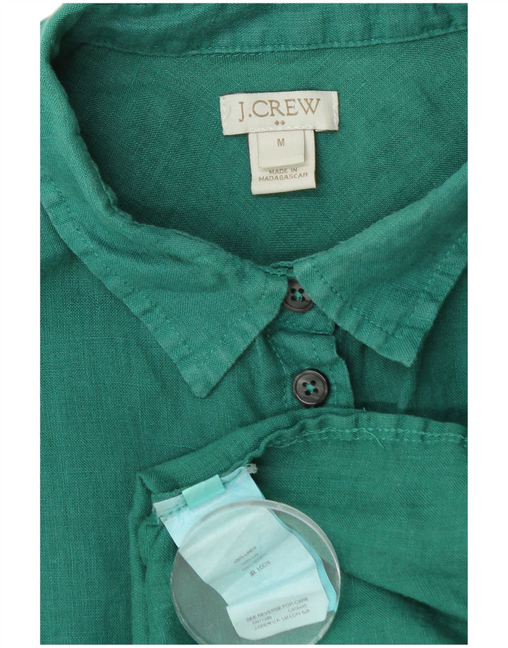 J. CREW Womens Shirt UK 14 Medium Green Linen