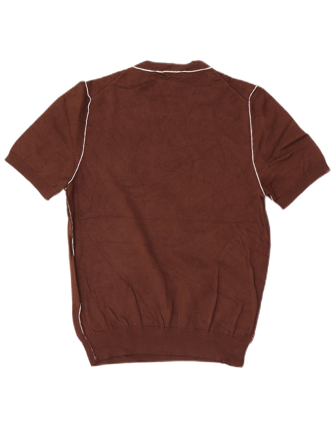 Zara Womens Short Sleeve Crew Neck Jumper Sweater UK 12 Medium Brown
