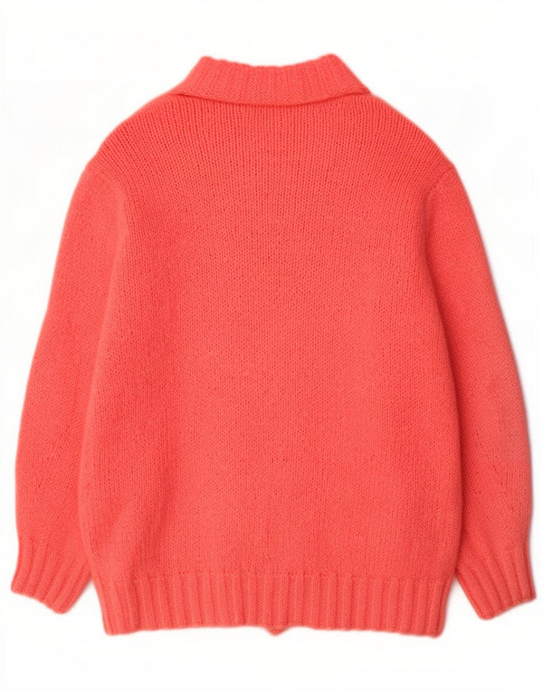 Zara Womens Oversized Longline Open Cardigan Sweater UK 14 Medium Pink