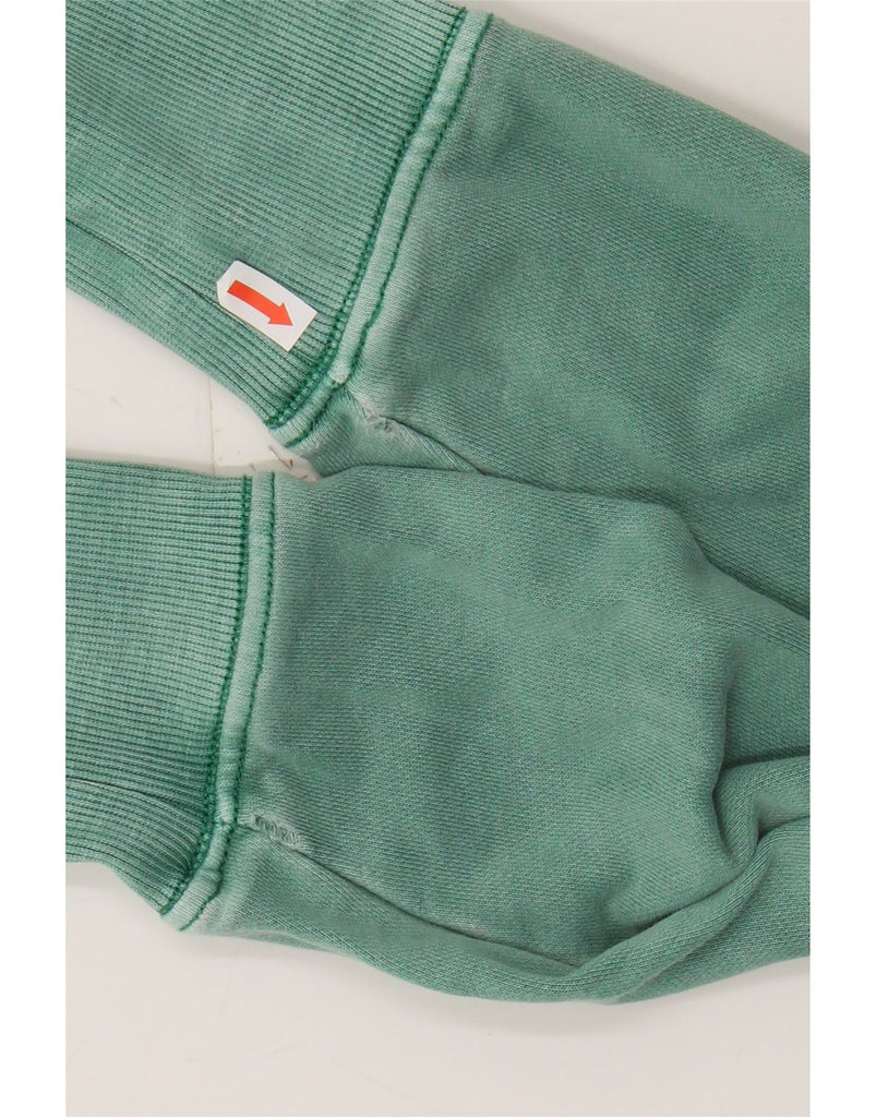 DIADORA Mens Graphic Hoodie Jumper 2XS Green Colourblock Vintage Diadora and Second-Hand Diadora from Messina Hembry 