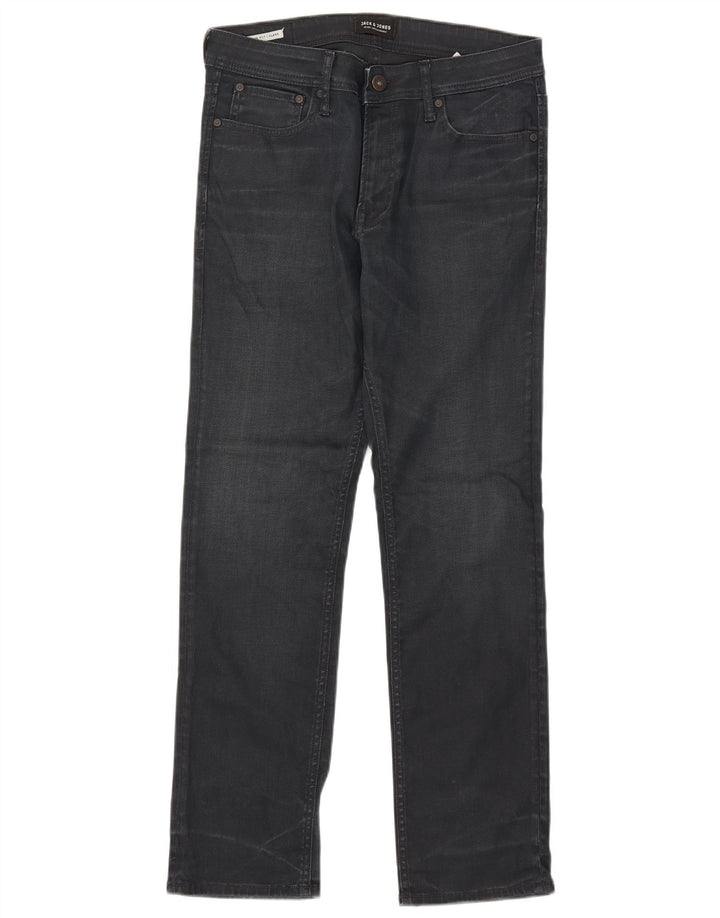 Jack & Jones Mens Clark Slim Jeans W32 L29 Navy Blue Cotton