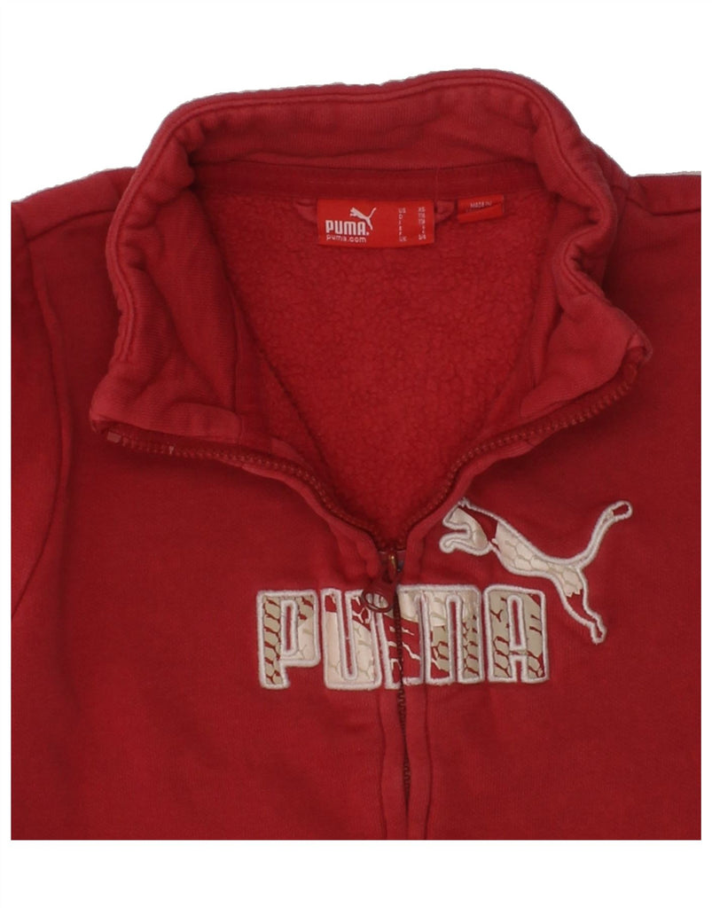 PUMA Girls Graphic Tracksuit Top Jacket 5-6 Years Red Cotton | Vintage Puma | Thrift | Second-Hand Puma | Used Clothing | Messina Hembry 