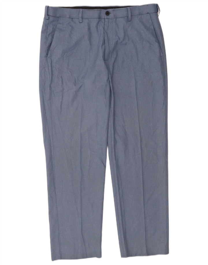Marks & Spencer Mens Regular Fit Chino Trousers W34 L29 Blue Polyester