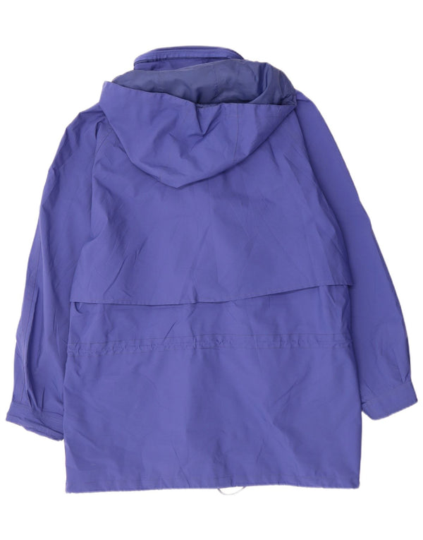 EDDIE BAUER Womens Hooded Windbreaker Coat UK 20 2XL Blue Polyester