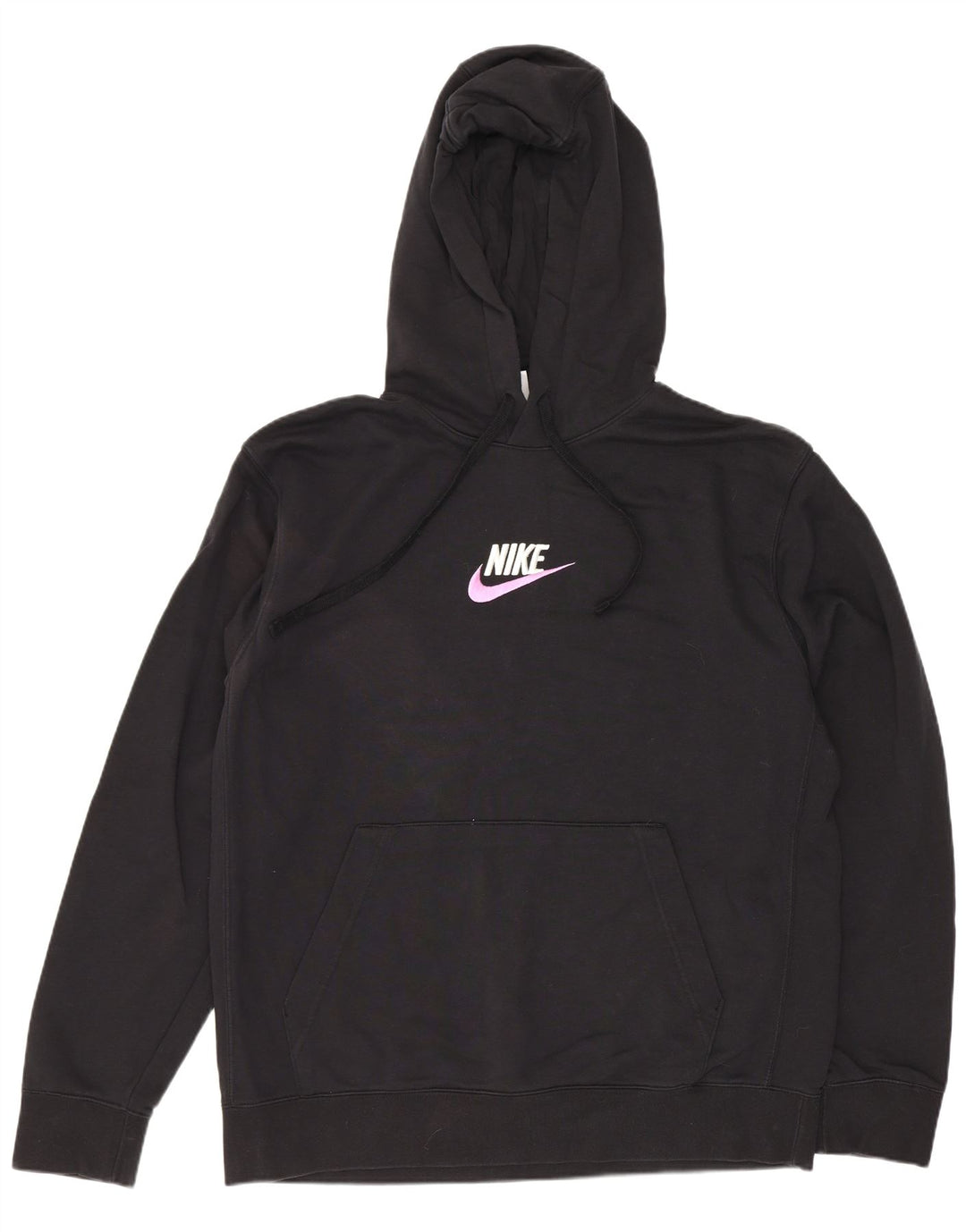 Nike Mens Hoodie Jumper Large Black Cotton