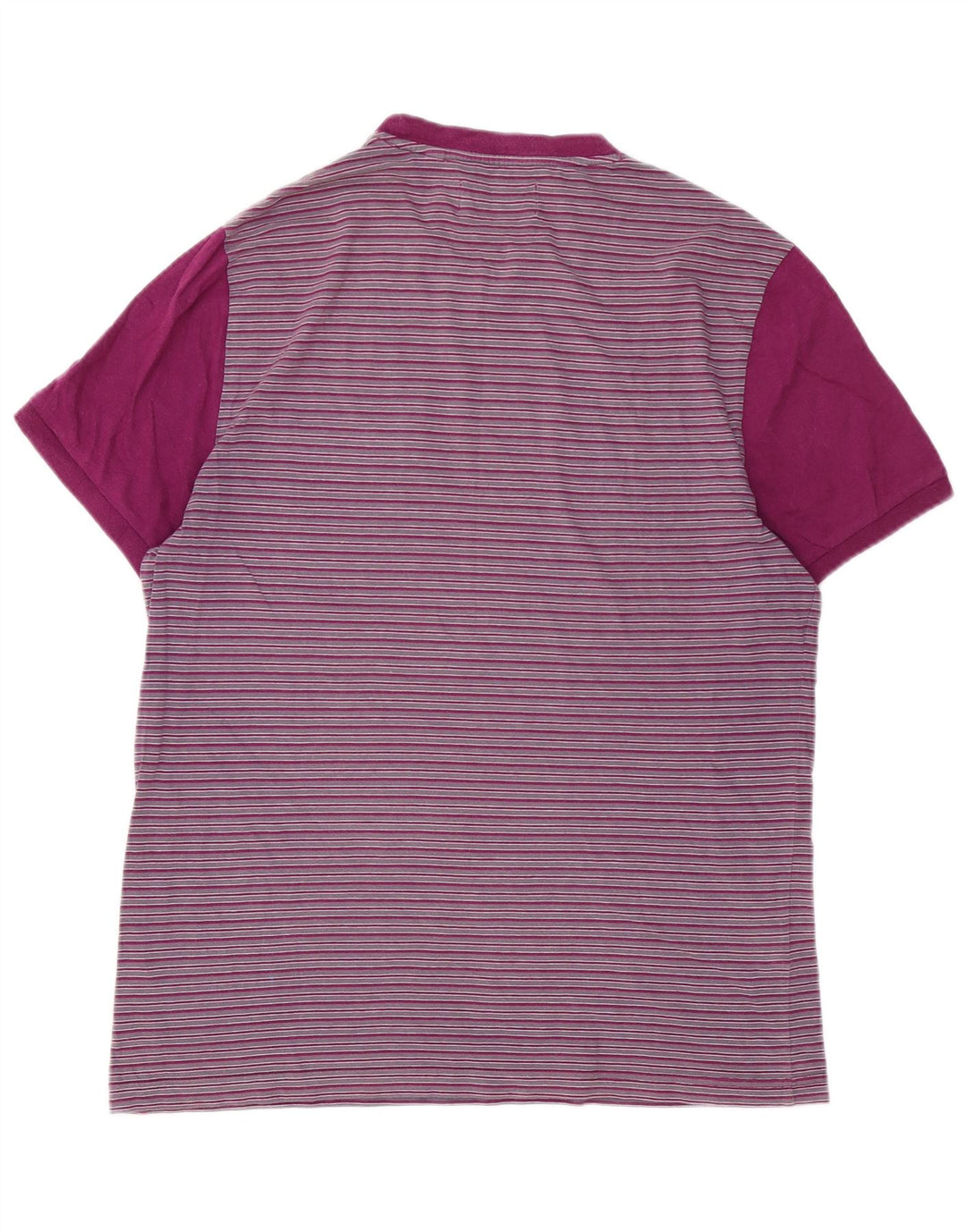 Penguin Mens T-Shirt Top Large Purple Striped Cotton