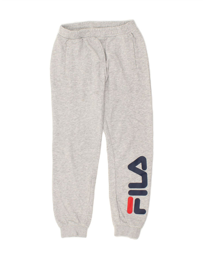 FILA Boys Graphic Tracksuit Trousers Joggers 9-10 Years Grey Cotton | Vintage Fila | Thrift | Second-Hand Fila | Used Clothing | Messina Hembry 