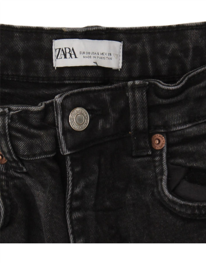 Zara Womens Cropped Jeans EU 38 Small W28 L24 Black