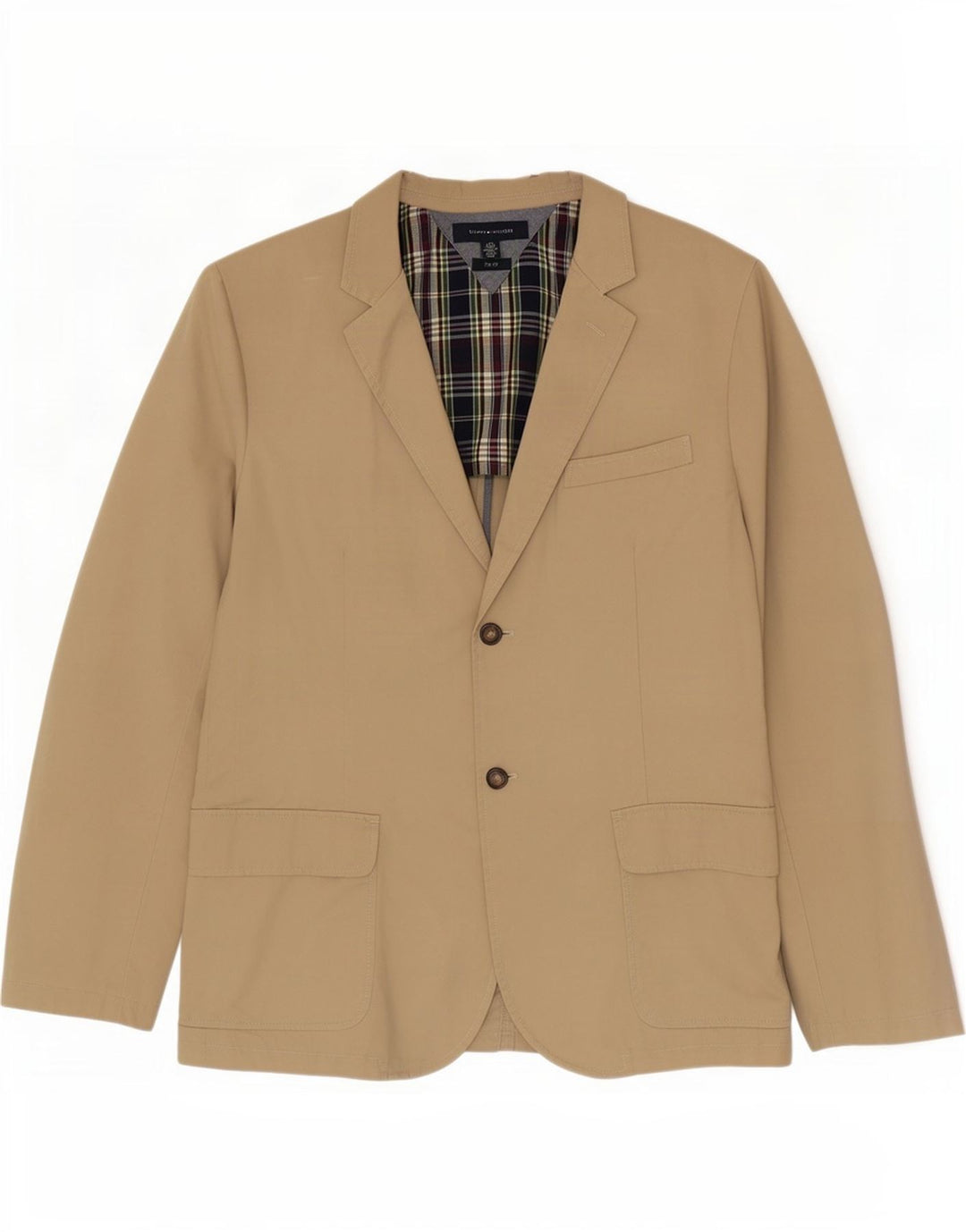 Tommy Hilfiger Mens trim fit 2 Button Blazer Jacket UK 40 Large Beige