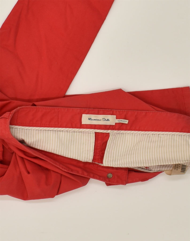 MASSIMO DUTTI Womens Slim Casual Trousers EU 36 Small W30 L30 Red Cotton | Vintage Massimo Dutti | Thrift | Second-Hand Massimo Dutti | Used Clothing | Messina Hembry 