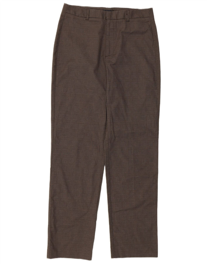 Dockers Womens Straight Casual Trousers W28 L30 Brown Houndstooth
