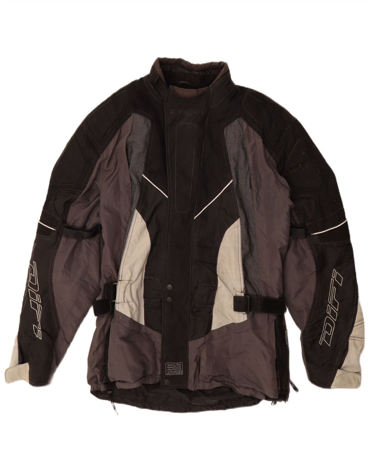 Difi Mens Graphic Racer Jacket UK 44 2XL Black Colourblock Polyamide