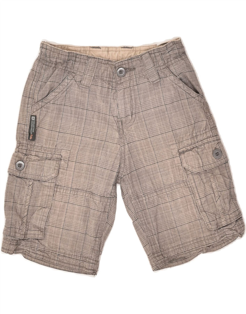 MOUNTAIN WAREHOUSE Boys Cargo Shorts 7-8 Years W22  Grey Check Cotton | Vintage Mountain Warehouse | Thrift | Second-Hand Mountain Warehouse | Used Clothing | Messina Hembry 