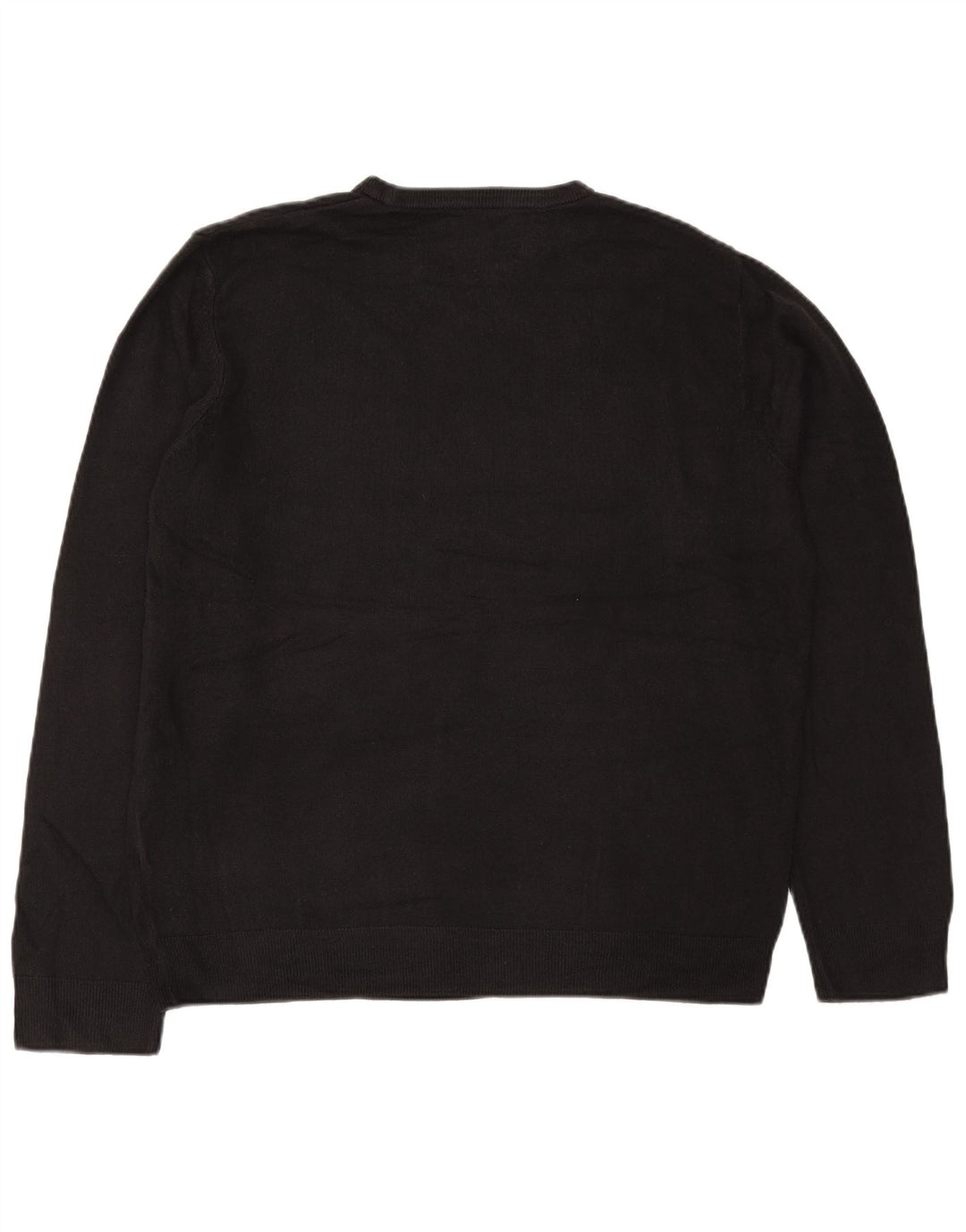 Marks & Spencer Mens Crew Neck Jumper Sweater XL Black Acrylic