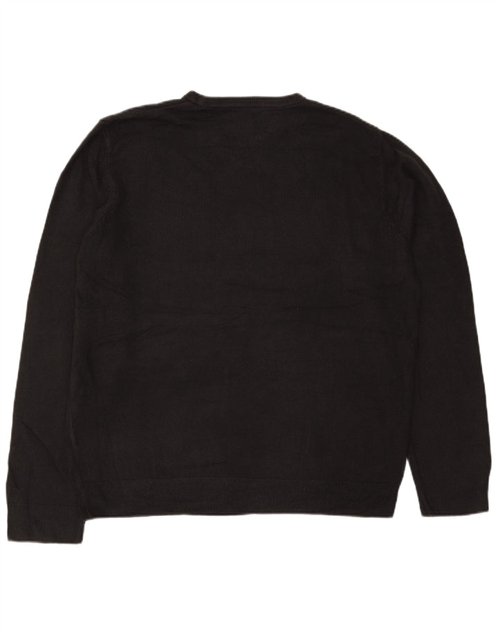 Marks & Spencer Mens Crew Neck Jumper Sweater XL Black Acrylic