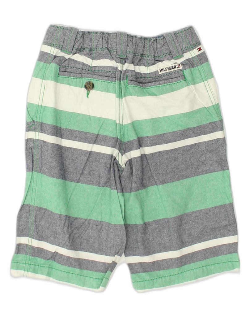 TOMMY HILFIGER Boys Chino Shorts 13-14 Years W22  Green Striped Cotton | Vintage Tommy Hilfiger | Thrift | Second-Hand Tommy Hilfiger | Used Clothing | Messina Hembry 