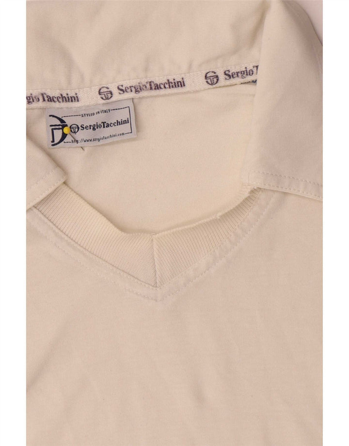 Sergio Tacchini Mens Polo Shirt XL White Colourblock