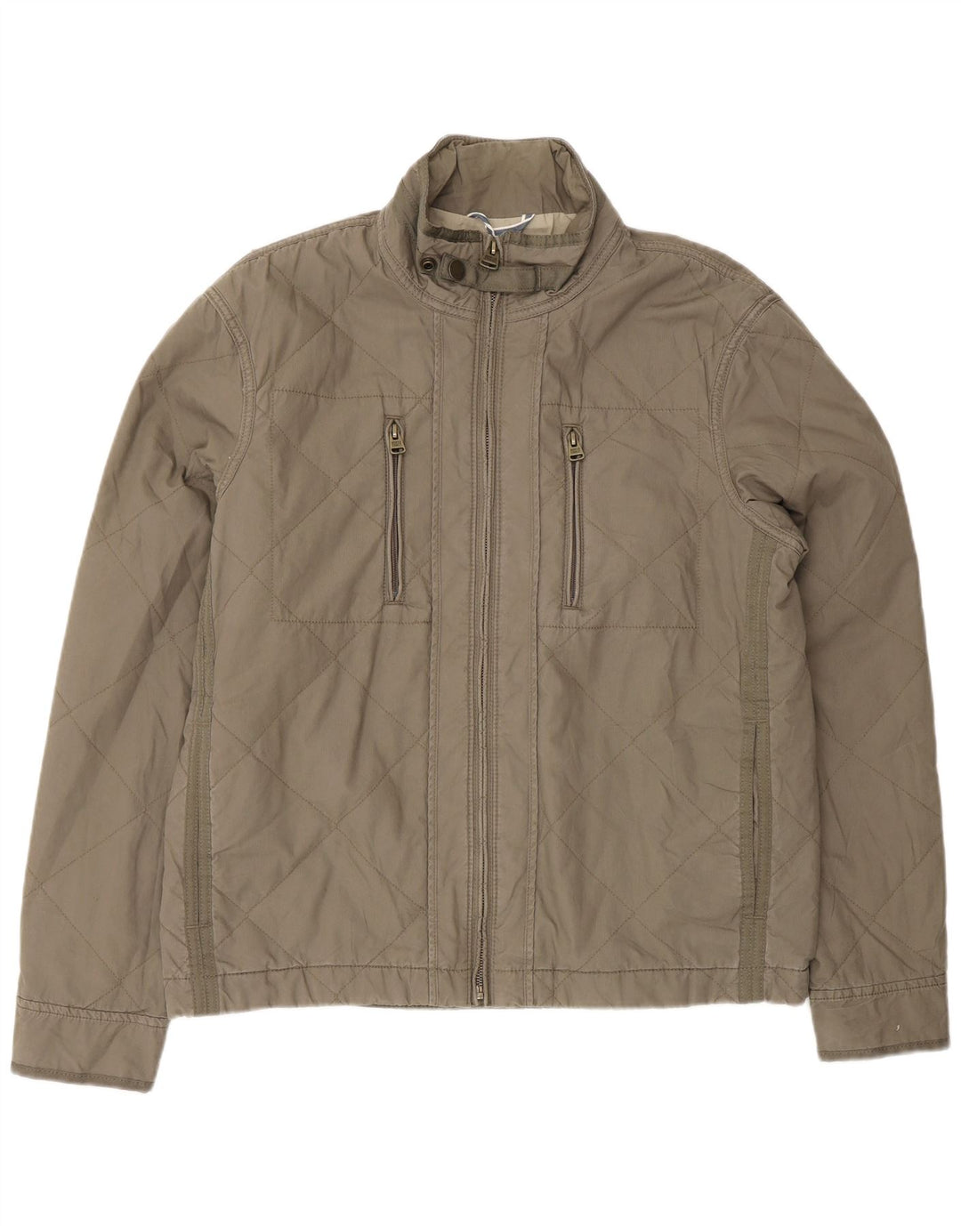 Marks & Spencer Mens Bomber Jacket UK 38 Medium Khaki Cotton