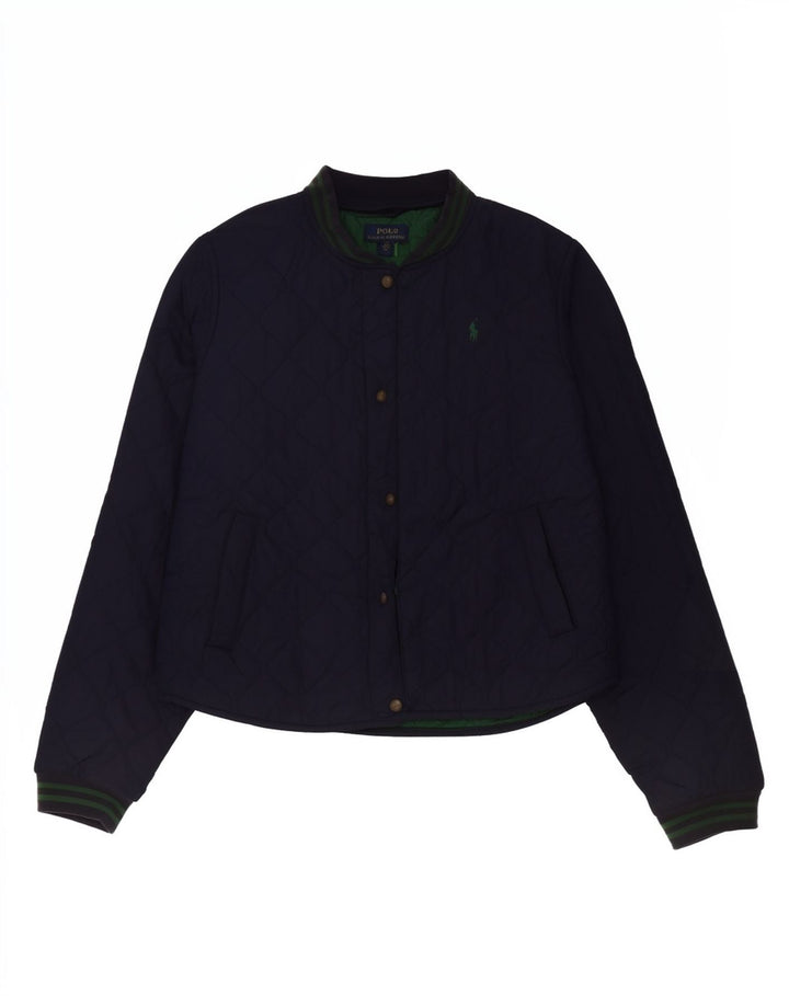 Polo Ralph Lauren Boys Quilted Jacket 15-16 Years XL Navy Blue Polyester