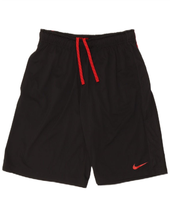 Nike Womens Dri Fit Sport Shorts UK 12 Medium Black Colourblock Polyester