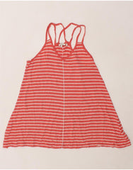 FAT FACE Womens Cami Top UK 14 Large Red Striped Cotton