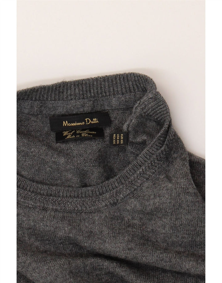MASSIMO DUTTI Mens Crew Neck Jumper Sweater 2XL Grey Wool