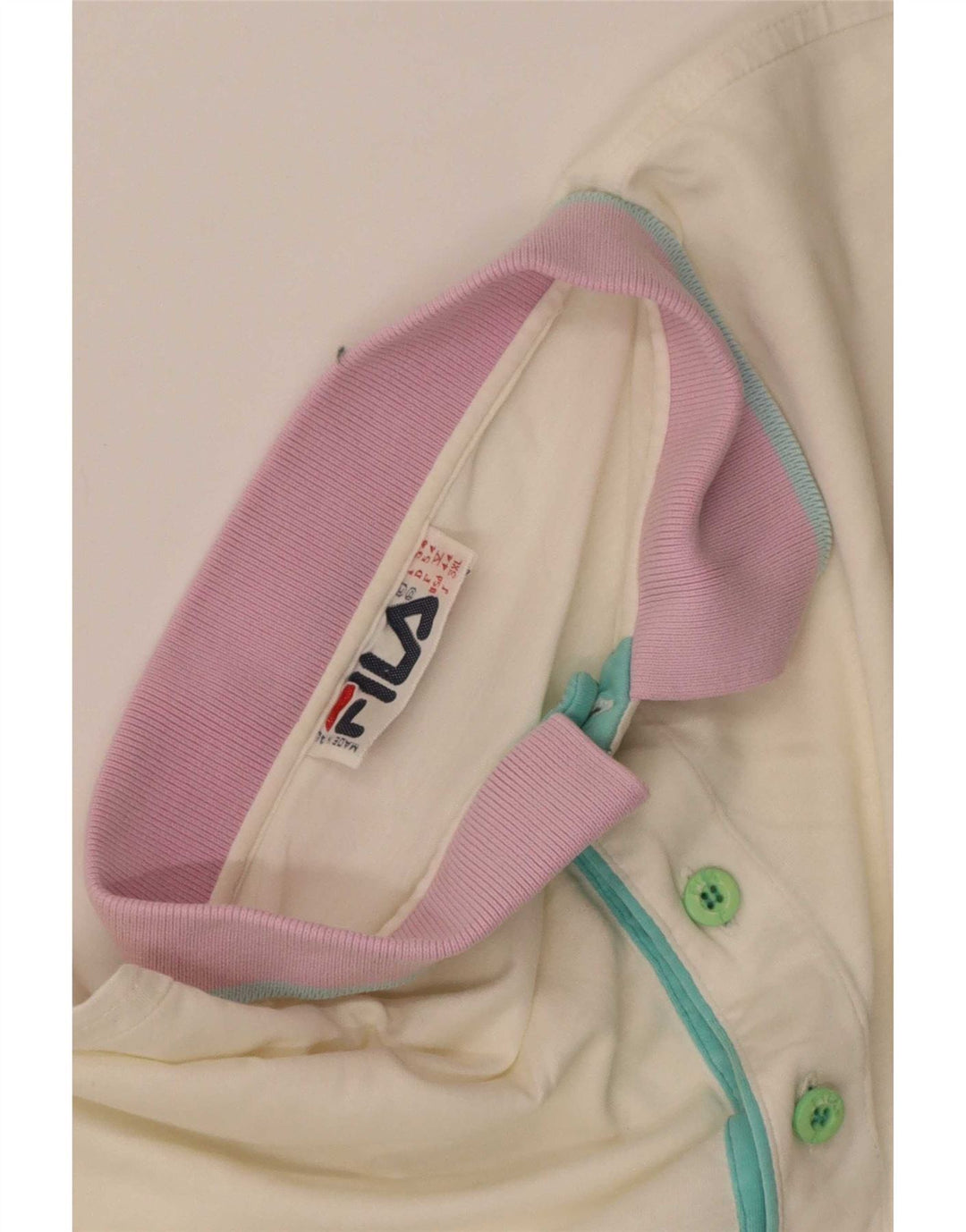 Fila Mens Polo Shirt IT 54 XL White Tie Dye