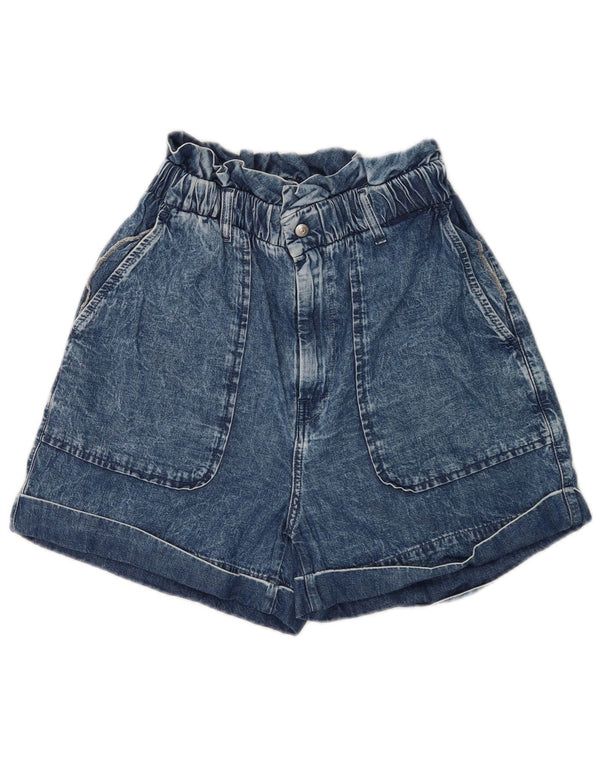 Replay Womens High Waist Denim Shorts W26 Small Blue Cotton