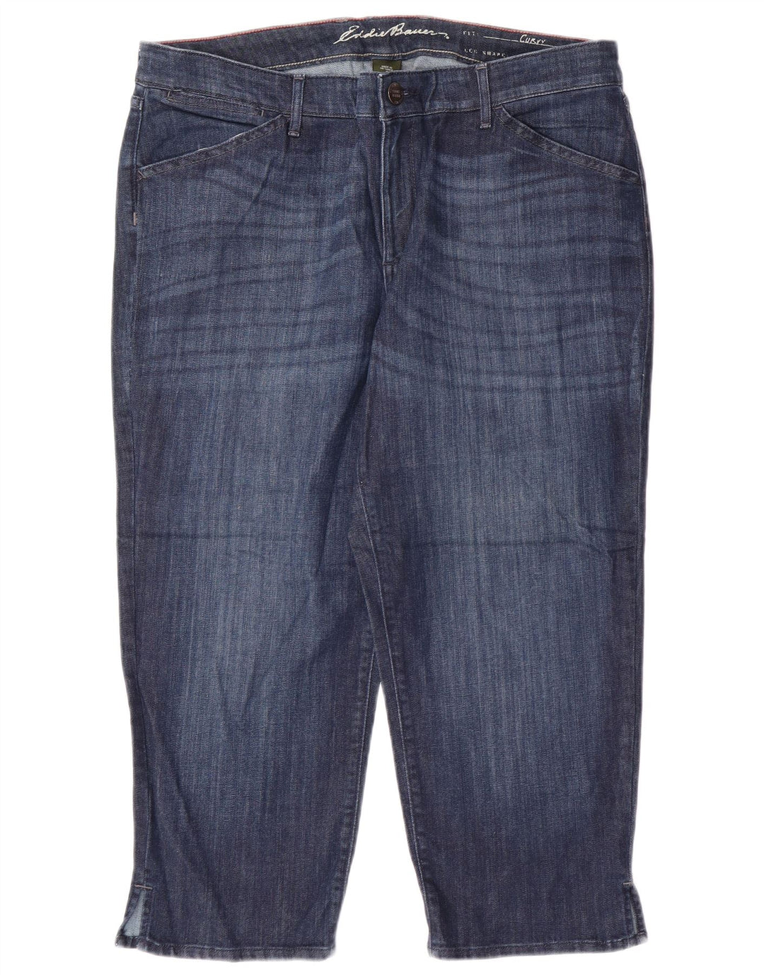 EDDIE BAUER Womens Curvy Capri Jeans US 16 2XL W38 L23 Blue Cotton