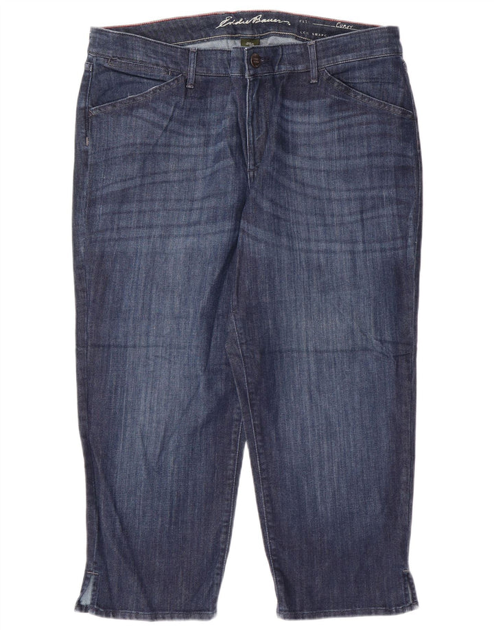 EDDIE BAUER Womens Curvy Capri Jeans US 16 2XL W38 L23 Blue Cotton