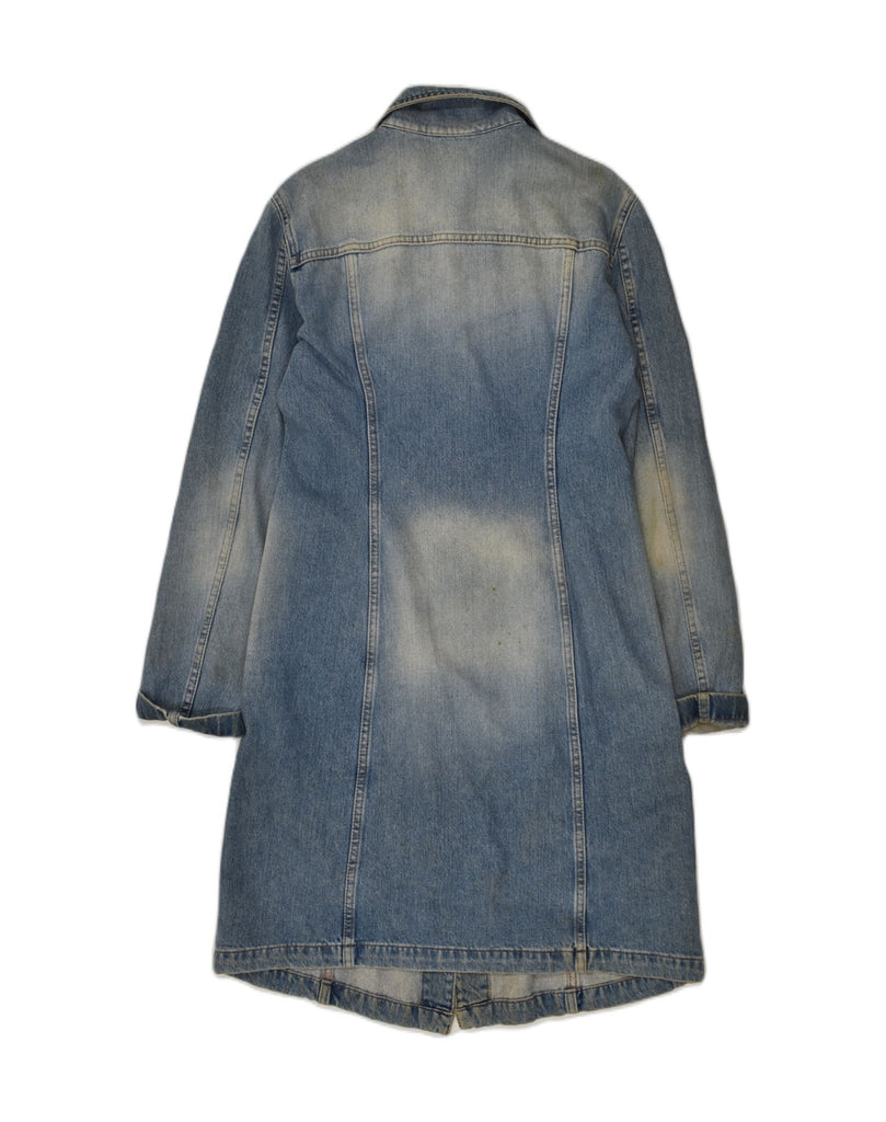 BENETTON Womens Denim Coat UK 12 Medium Blue | Vintage Benetton | Thrift | Second-Hand Benetton | Used Clothing | Messina Hembry 