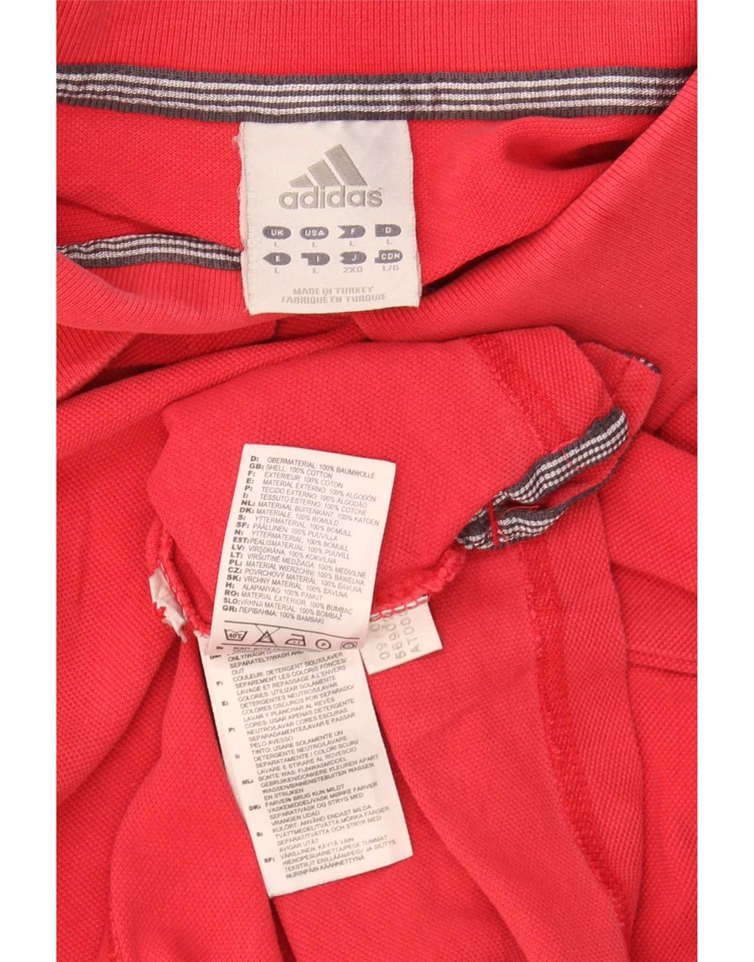 Adidas Mens Polo Shirt Large Red Cotton