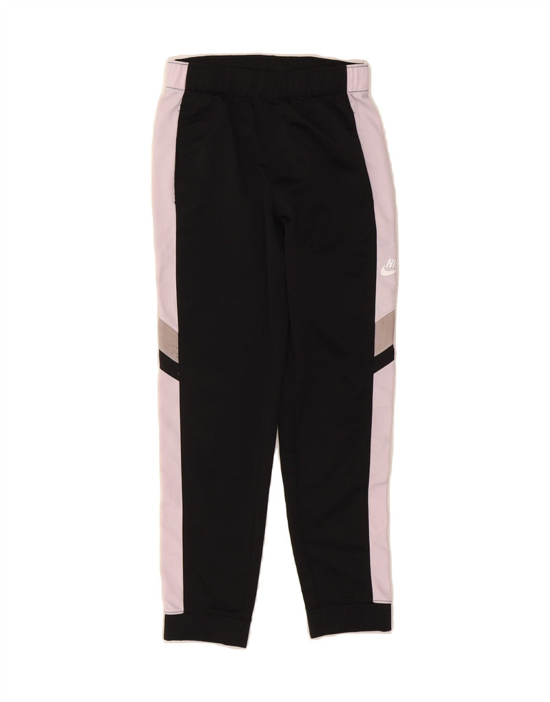 NIKE Girls Tracksuit Trousers Joggers 10-11 Years Medium Black Colourblock Vintage Nike and Second-Hand Nike from Messina Hembry 