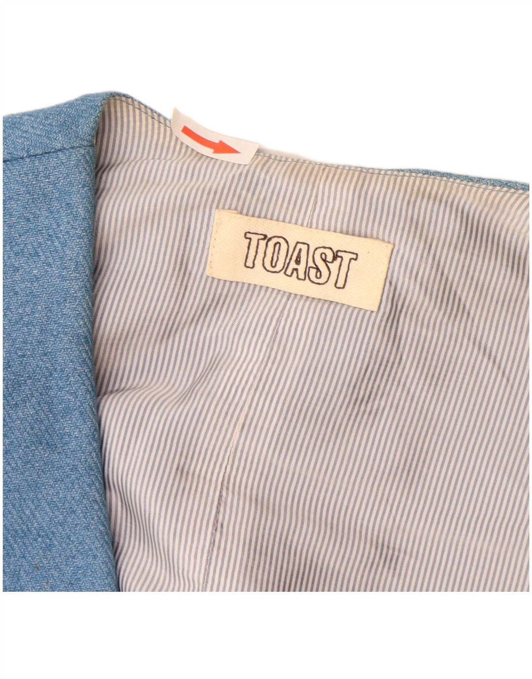 Toast Womens Waistcoat UK 10 Small Blue Cotton