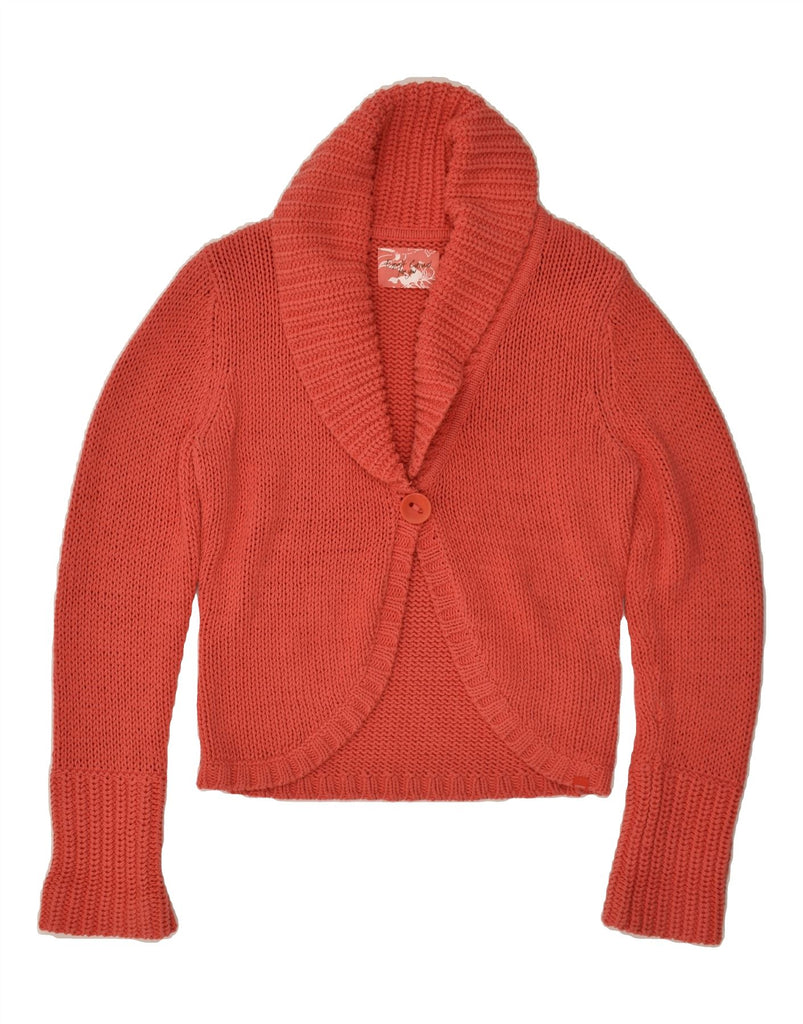 ESPRIT Womens Cardigan Sweater UK12 Medium Orange Cotton | Vintage Esprit | Thrift | Second-Hand Esprit | Used Clothing | Messina Hembry 