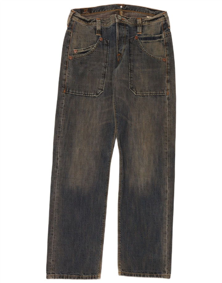 Lee Mens Straight Jeans W34 L34 Blue Cotton