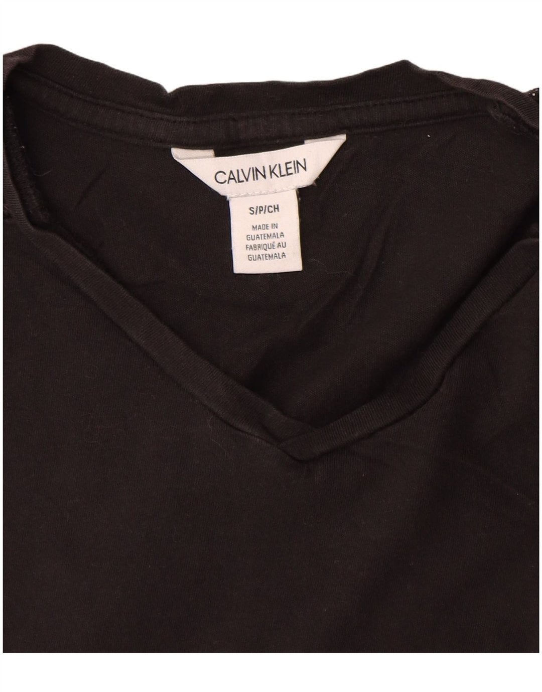 CALVIN KLEIN Mens Graphic T-Shirt Top Small Black Cotton