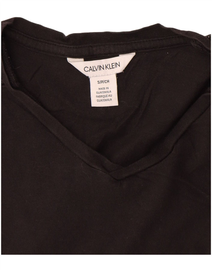 CALVIN KLEIN Mens Graphic T-Shirt Top Small Black Cotton