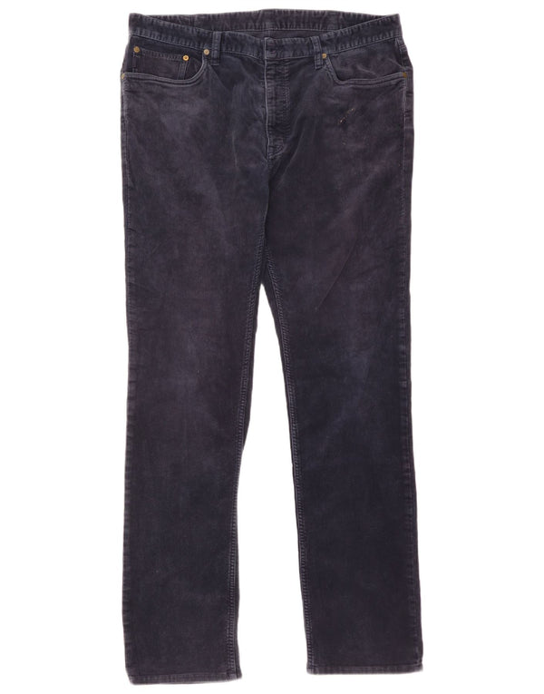 Polo Ralph Lauren Mens Straight Corduroy Trousers W36 L34 Navy Blue Cotton
