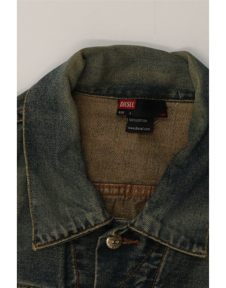 DIESEL Mens Denim Jacket UK 40 Large Blue Cotton