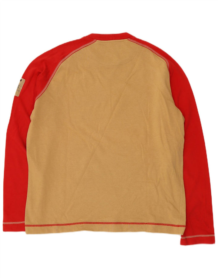 SERGIO TACCHINI Mens Milano Graphic Top Long Sleeve Large Beige