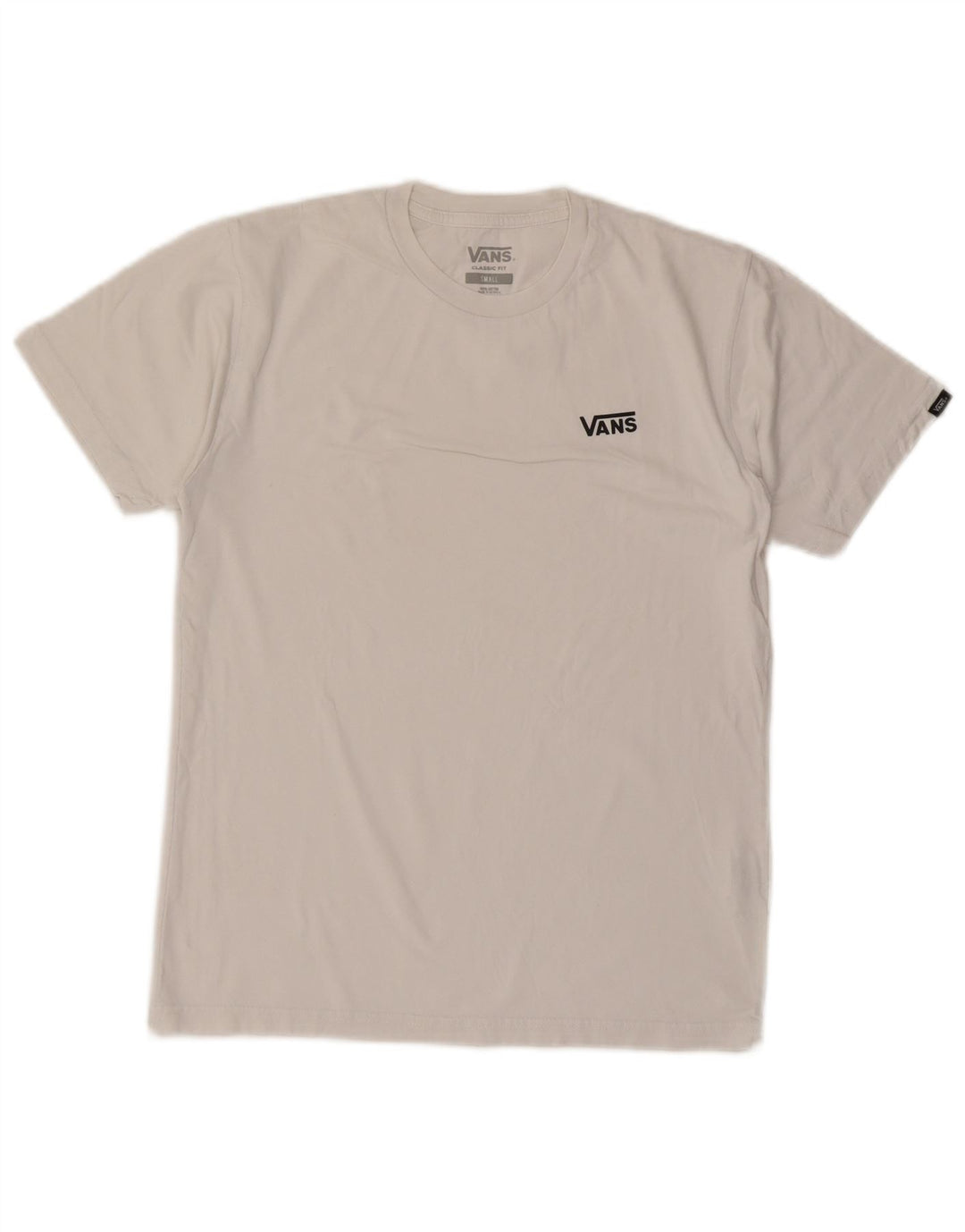 Vans Mens Classic Fit T-Shirt Top Small White Cotton