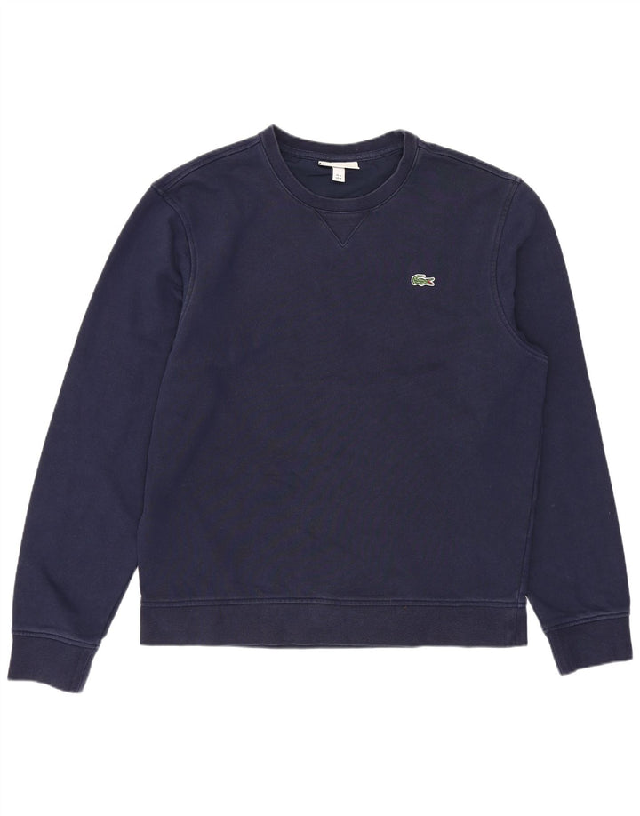 LACOSTE Mens Sweatshirt Jumper Size 4 Medium Navy Blue Cotton
