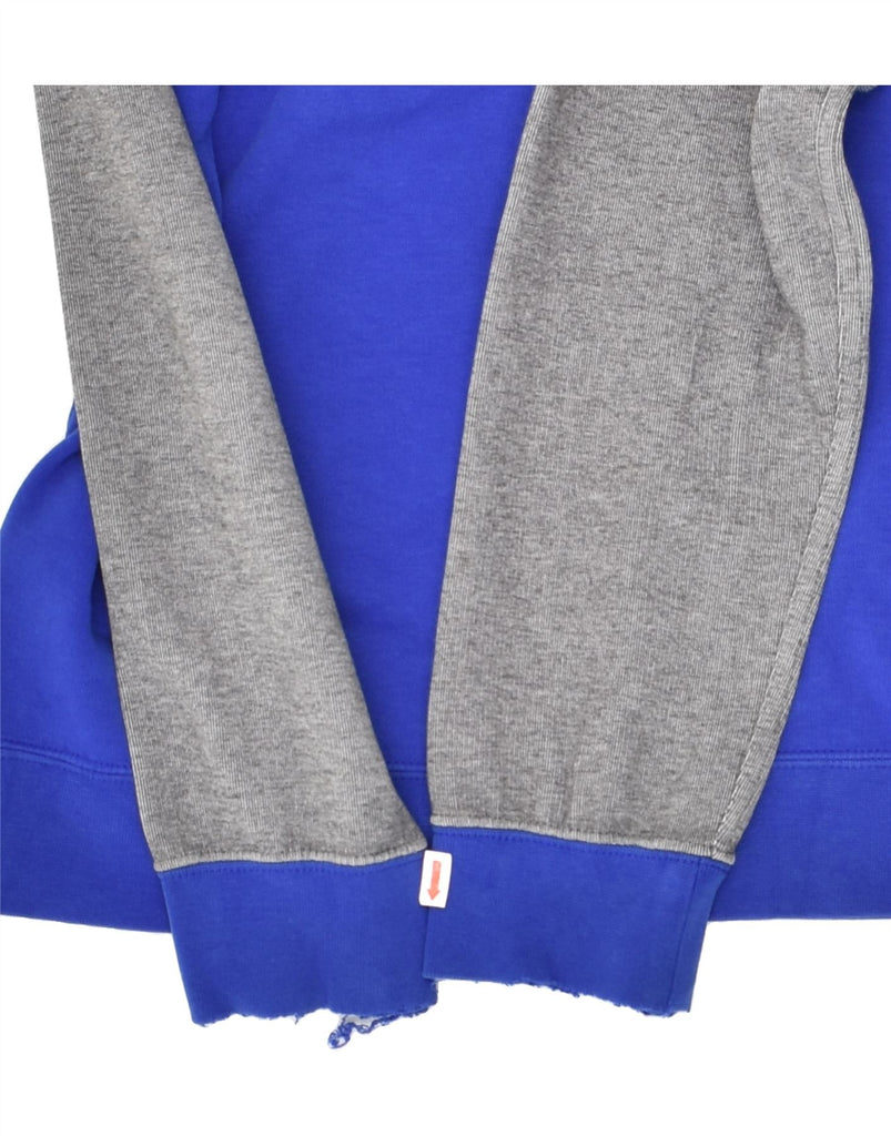 NIKE Mens Hoodie Jumper Medium Blue Colourblock Cotton | Vintage Nike | Thrift | Second-Hand Nike | Used Clothing | Messina Hembry 